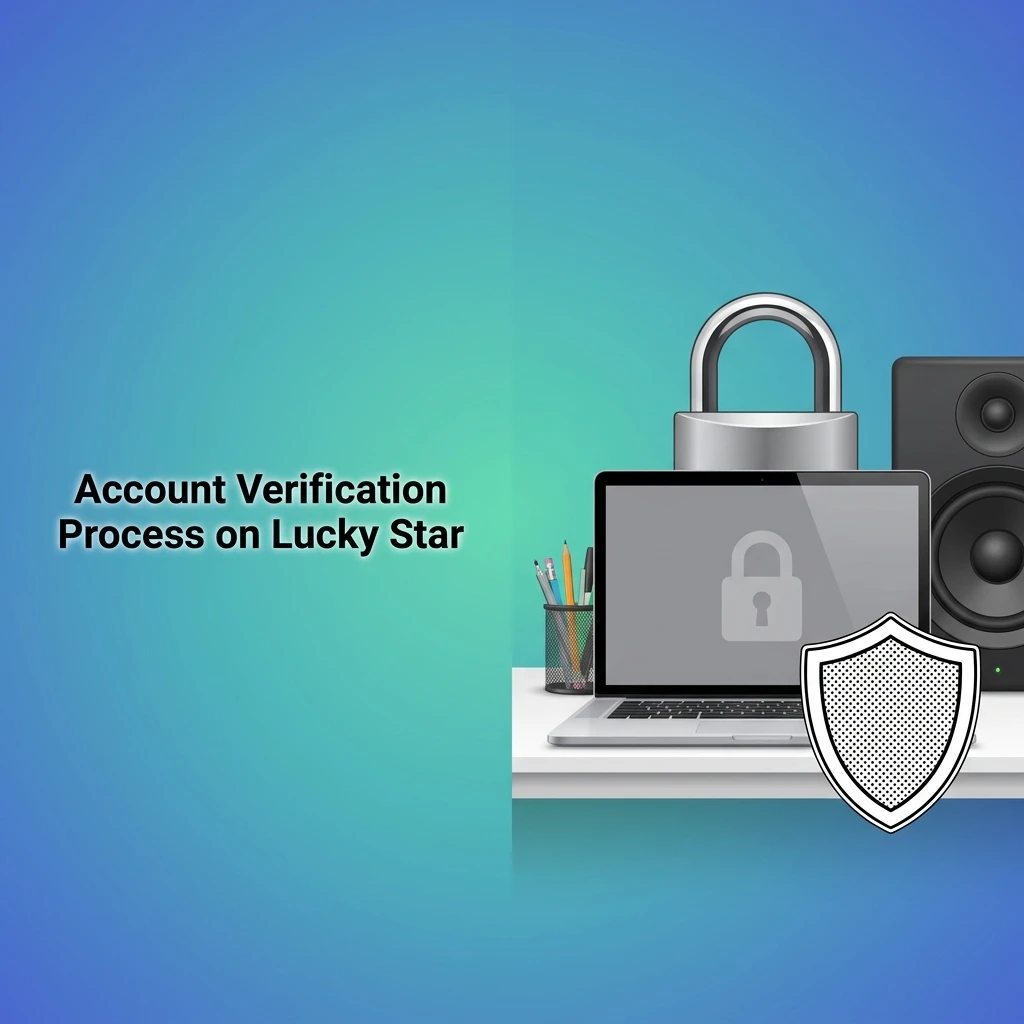 Lucky Star account verification process showing ID document upload, address proof, and payment method confirmation steps
