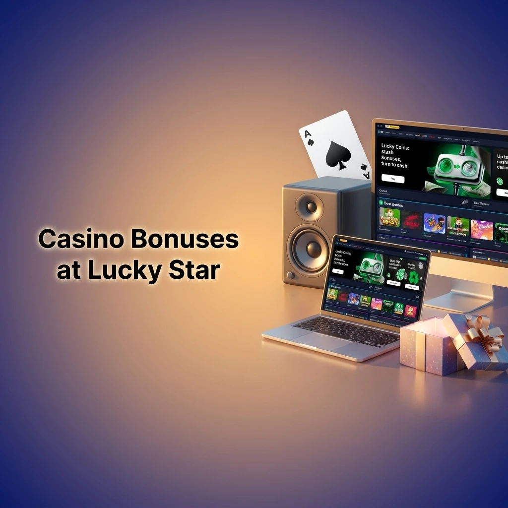 Lucky Star casino bonuses including slots reload, free spins, cashback, VIP rewards, and live casino offers