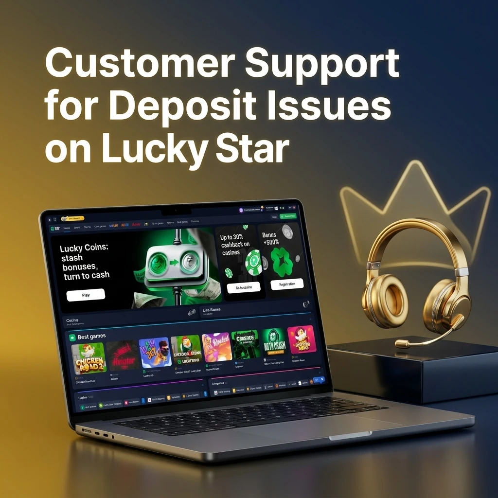 Lucky Star customer support options for deposit issues including live chat, email, Telegram, and Help Centre assistance