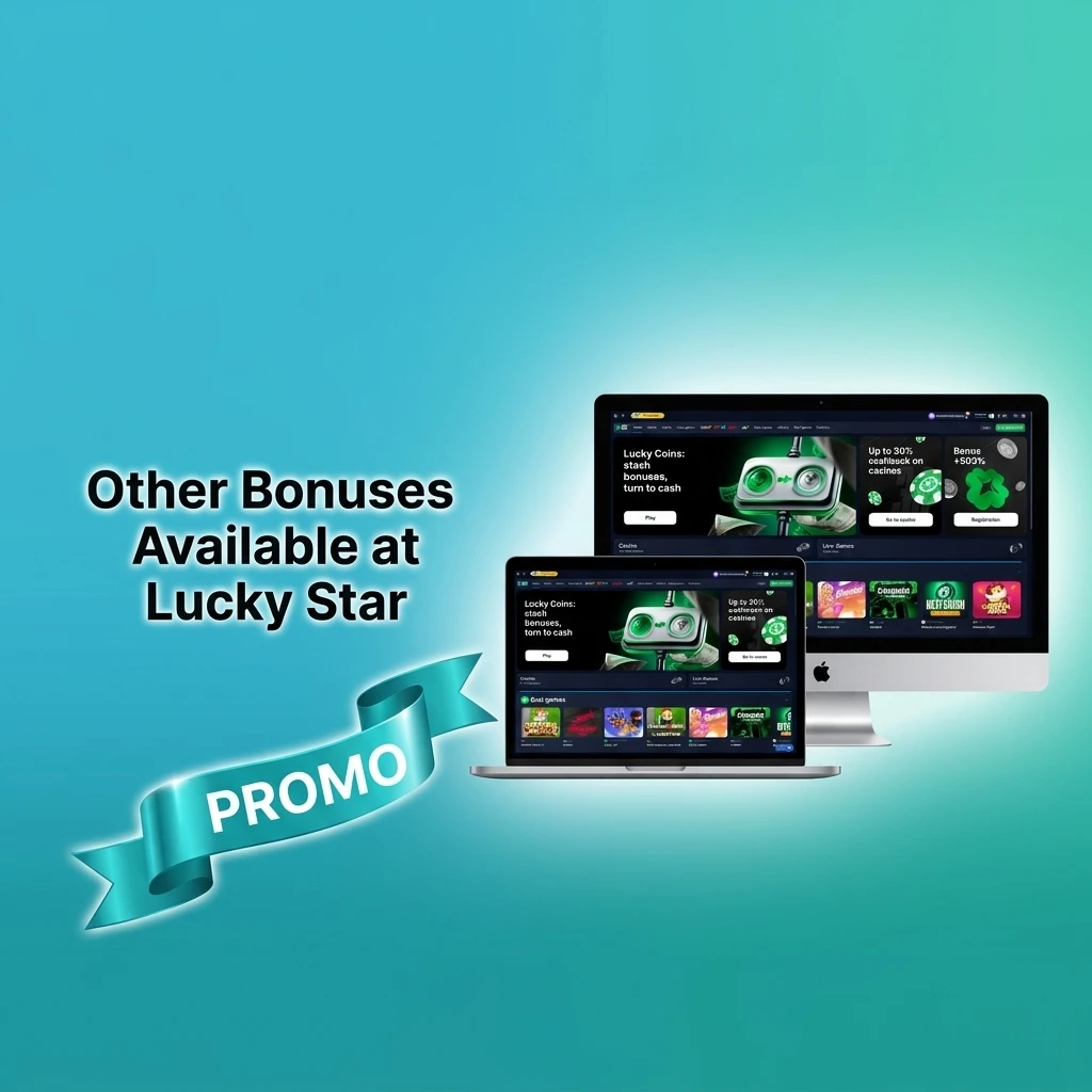 Lucky Star casino bonuses including reload offers, free spins, cashback, and VIP loyalty programme rewards for players