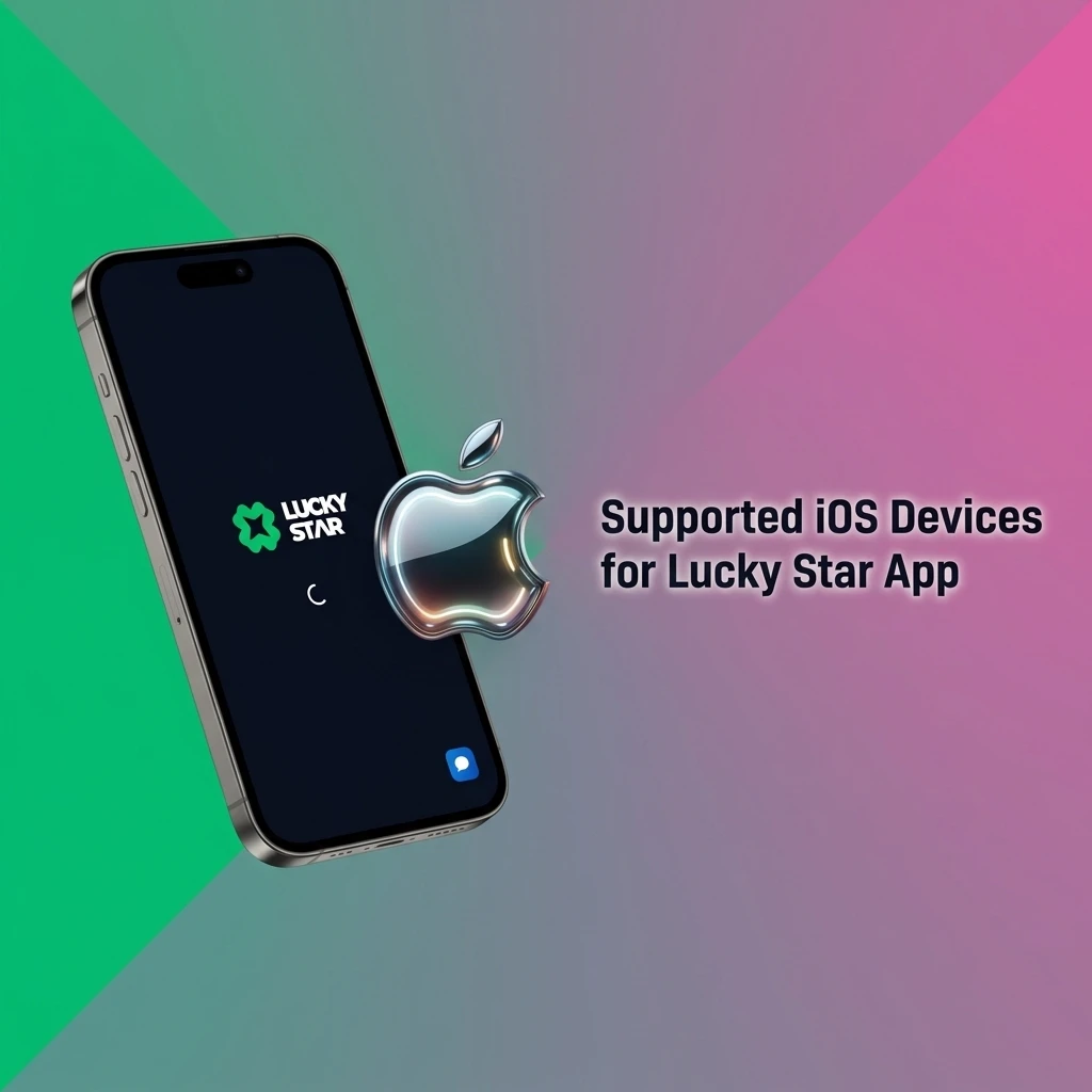 List of supported iOS devices for Lucky Star app including iPhone SE, iPhone 11 to 15, iPad Air, iPad Pro, and iPod Touch